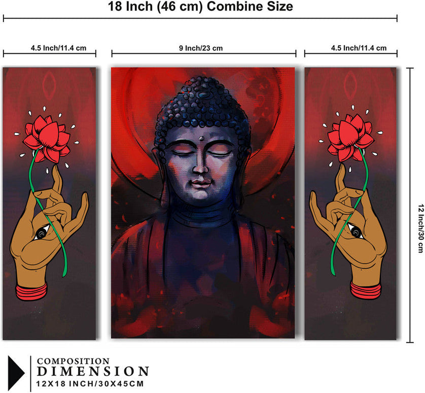 Tehzeeb Creations Set Of 3 Digital Wall Painting