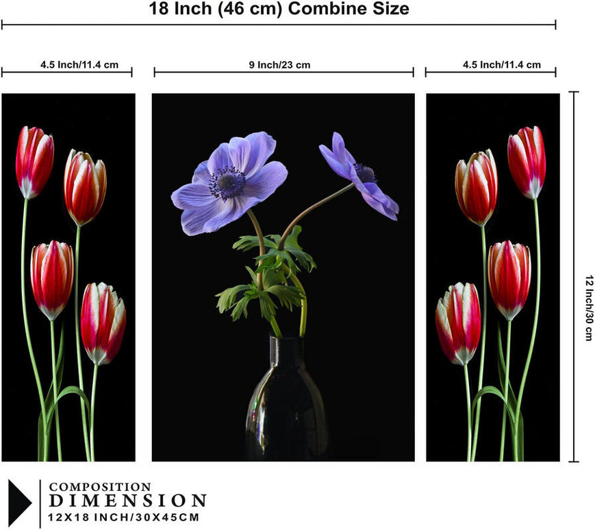 Tehzeeb Creations Set Of 3 Digital Wall Painting