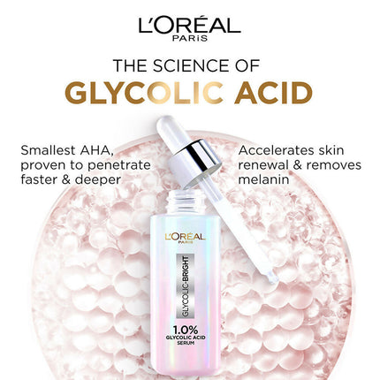 L'Oreal Paris Glycolic Acid Glowing And Protecting CSMS (Cleanser, Serum, Moisturizer, Sunscreen) Regime Kit