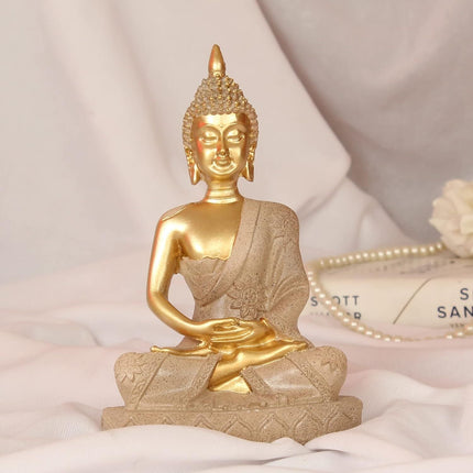 Tied Ribbons Lord Buddha Meditating Statue Idol