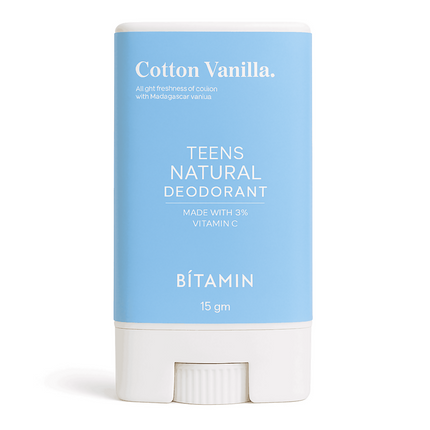 Bitamin Cotton Vanilla Teens Natural Deodorant Roll On Stick