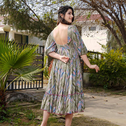 Sonakshi Women's Multycolor Rayon Digital Print Full Round Flair Anarkali Gown Set