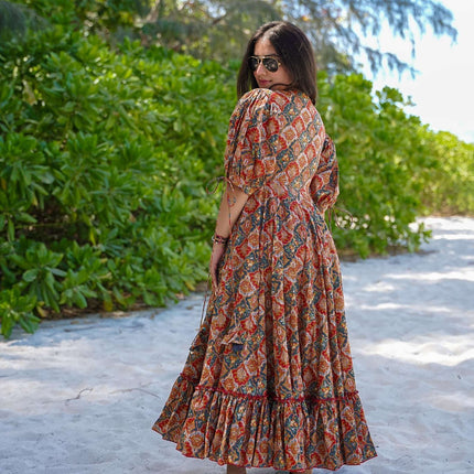 Sonakshi Women's Multycolor Rayon Digital Print Full Round Flair Anarkali Gown Set