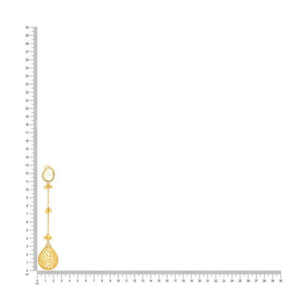 Glass Kundan Antique finish Long Earrings - Ruby Raang