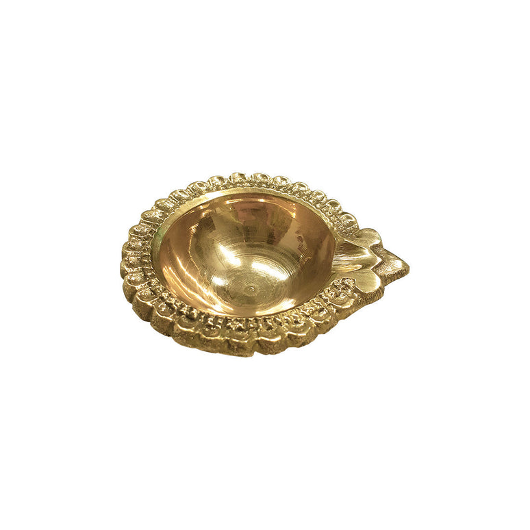 Shubhkart Nitya Brass Akhand Jyot Aaradhya Diya With Borosilicate Glass