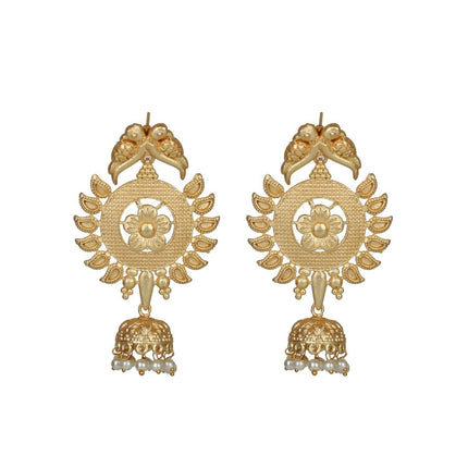 Joban Fashion Women Matte Gold Brass Earrings