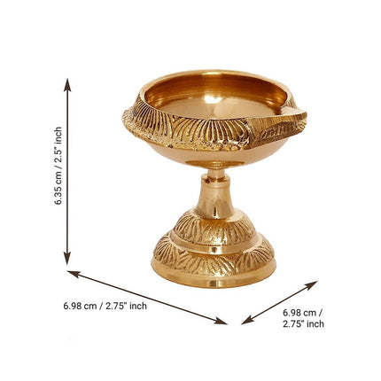 eCraftIndia Gold Toned 2 Pieces Brass Diyas