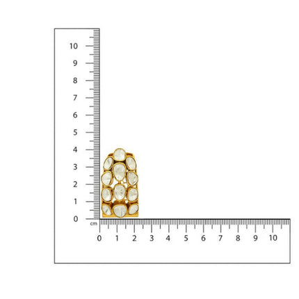 Glass Kundan Circular Earrings - Ruby Raang