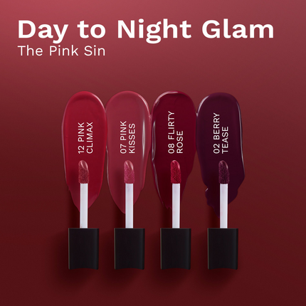 Pilgrim Matte Mini Liquid Lipstick 4 In 1 Pack Smudgeproof, Hydrating & Lightweight - The Pink Sin