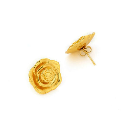 Golden Rose Earrings - Ruby Raang