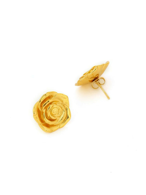 Golden Rose Earrings - Ruby Raang