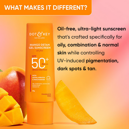 Dot & Key Mango Detan Oil-Free Sunscreen Gel SPF 50+ PA+++