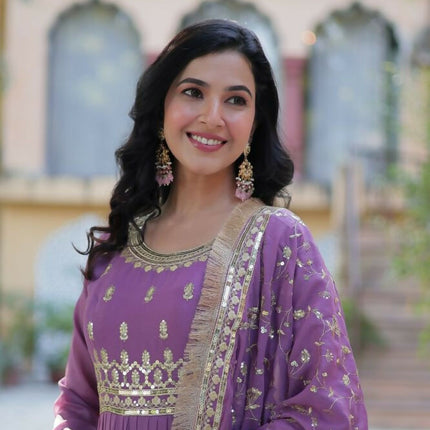 Aastha Fashion Onion Star Georgette Embroidery Party Wear Designer Gown