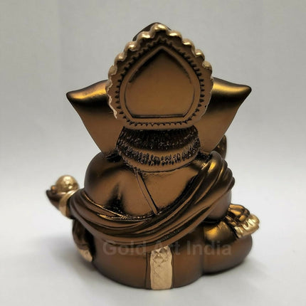 Gold Art India Gaddi Ganesh Idol For Car Dashboard