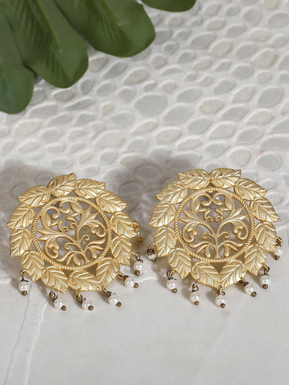 Joban Fashion Women Handcrafted Matte Gold Earrings