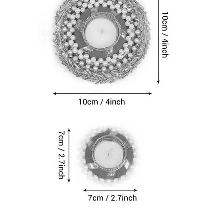 Tied Ribbons Set of 5 Orange & Gold-Toned Tealight Candle Holder