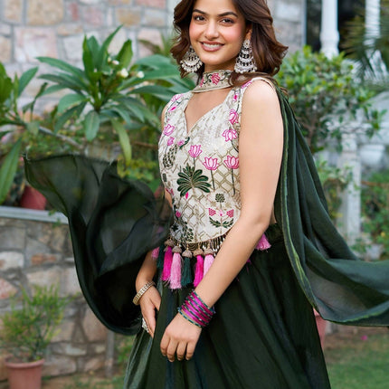 Aastha Fashion Green Pure Fendy silk Designer Lehenga Choli Collection