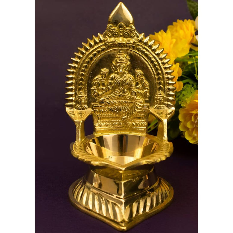 Spillbox Gold-Toned Brass Varagi Amman Diya Pooja Essential