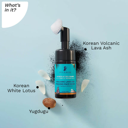 Pilgrim Volcanic Lava Ash Foaming Face Wash with Brush - Limited Time Offer