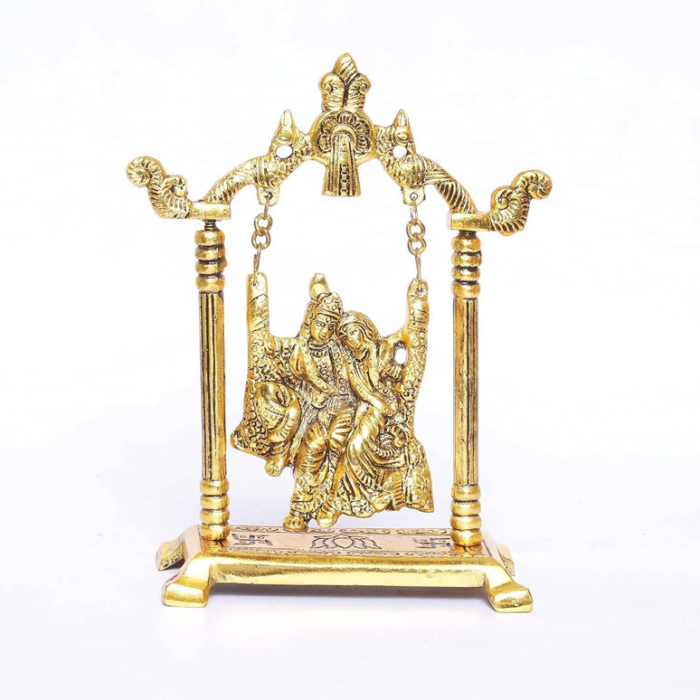 KridayKraft Radha Krishna on Swing jhula Metal Statue