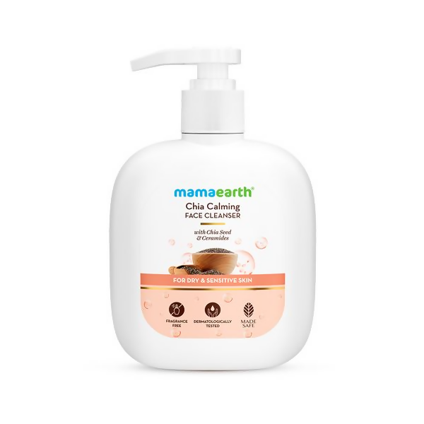 Mamaearth Chia Calming Face Cleanser with Chia Seed & Ceramides for Dry & Sensitive Skin