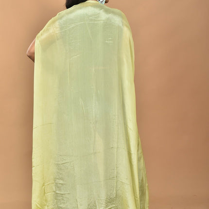 Morchari Women Hand Embroidery Crop Top-Green