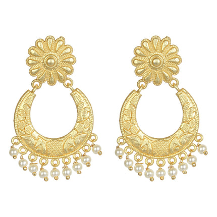 Joban Fashion Women Matte Gold Brass Earrings