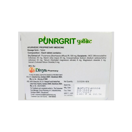 Patanjali Divya Punrgrit Tablets