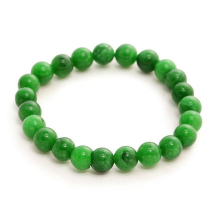 Green Jade Elastic Bracelet - Ruby Raang