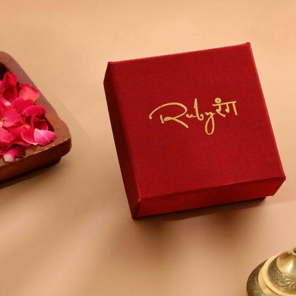 Natural Stones Antique Finish Earrings and Necklace set - Ruby Raang