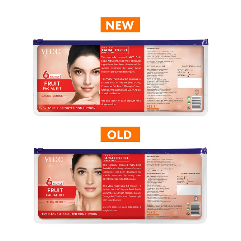 VLCC Salon Series Fruit Facial Kit - (6 Facials) For Lightens Dark Spots & Brightens Skin Tone