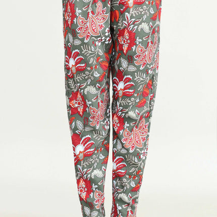 Joban Fashion Beautiful Maroon & Green Cotton Cod Set