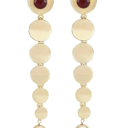 Joban Fashion Women Long Pattern Matte Gold Earrings