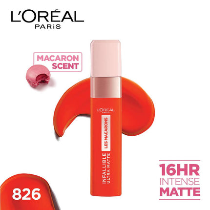 L'Oréal Paris Infallible Ultra Matte Liquid Lipstick, Les Macarons - 826 Mademoiselle Mango