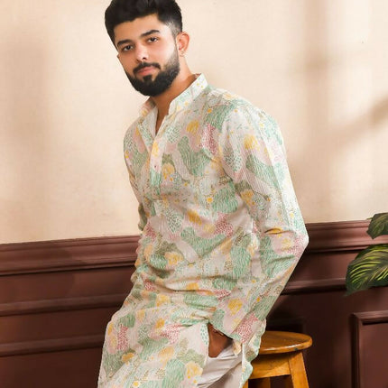 Multy Art Silk Digital Printed, Embroidery Work Kurta Set - Mahotsav