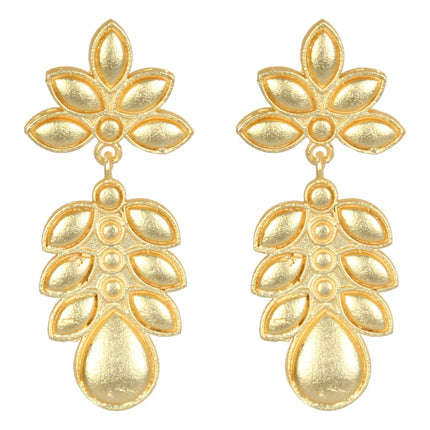 Joban Fashion Women Matte Gold Brass Earrings