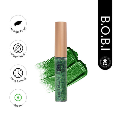 BOBI Glitter Eyeliner Green Diamond Sparkle Finish