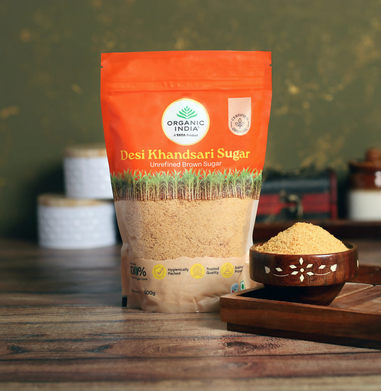 Organic India Desi Khandsari Sugar (Unrefined Brown Sugar)