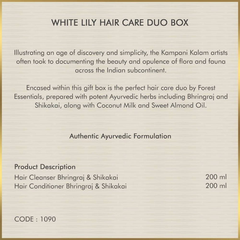 Forest Essentials White Lily Hair Care Duo Box