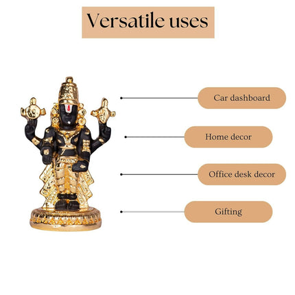 House Of Wemy Gold-Polished Premium Balaji Statue