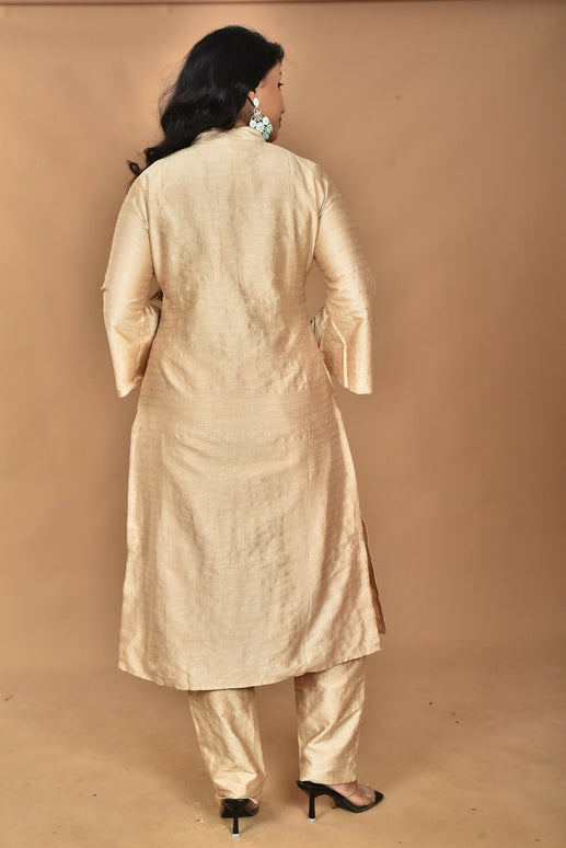 Morchari Women And Hand Embroidery Co-Ord Set-Beige