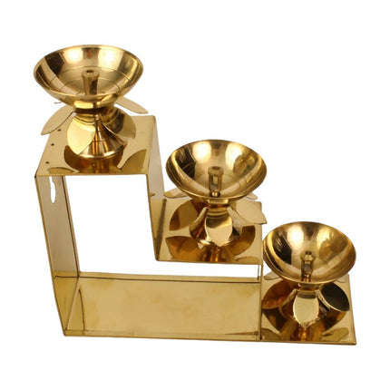 Spillbox Gold-Tone Brass 3 Step Diya