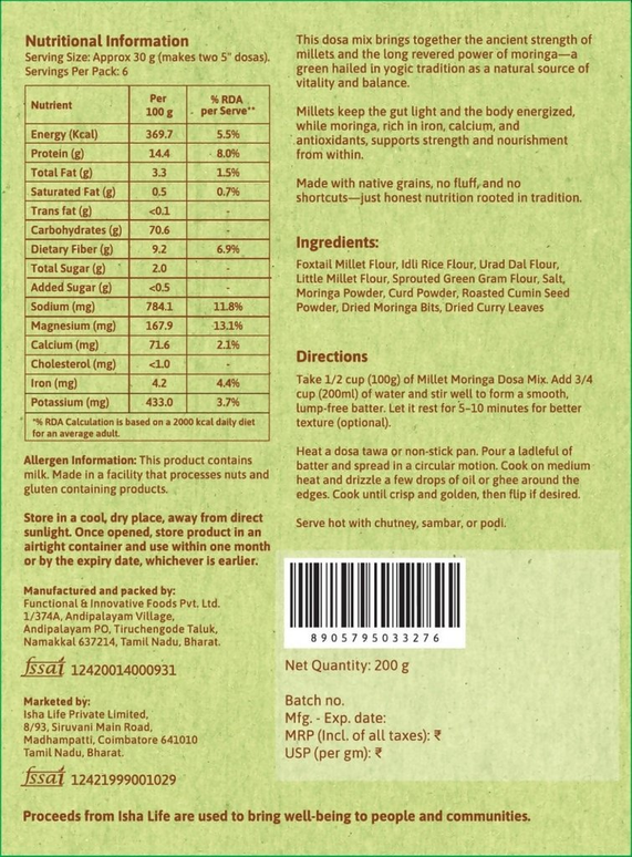 Isha Life Millet and Moringa Dosa Mix
