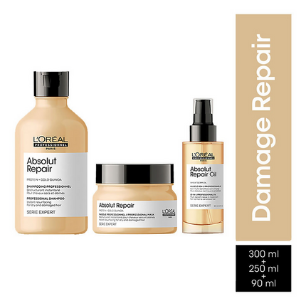 L'Oreal Professionnel Absolut Repair Shampoo, Hair Mask & Hair Serum, Serie Expert