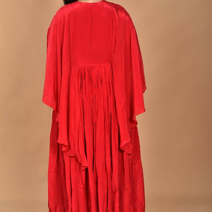 Morchari Kaftan Zari Embroidery Work Gown-Red