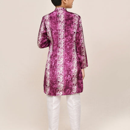 Joban Fashion Silk Purple Kurta With Straight Fit Pant