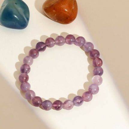 Amethyst Brown and Black Round crystal Beads Elastic Bracelet - Ruby Raang
