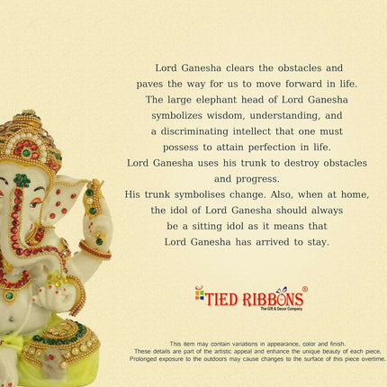Tied Ribbons Decorative Murli Ganesh Idol
