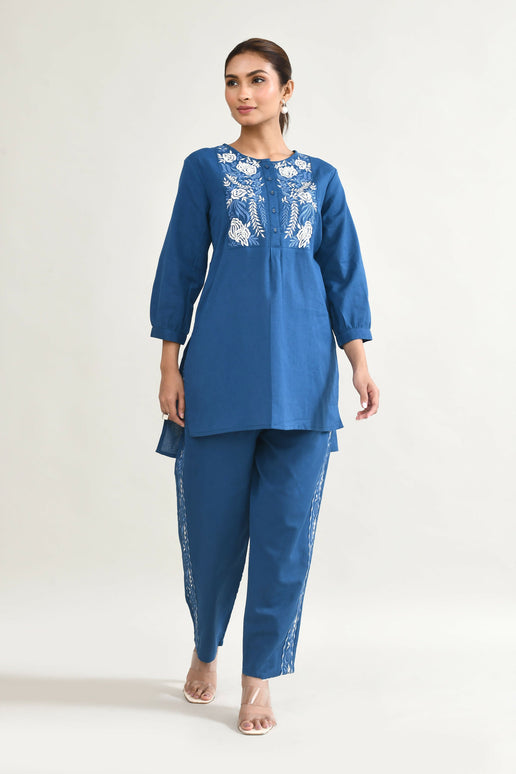 Joban Fashion Royal Blue Cotton Coord Set