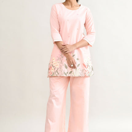 Joban Fashion Peach Pink Cotton Coord Set